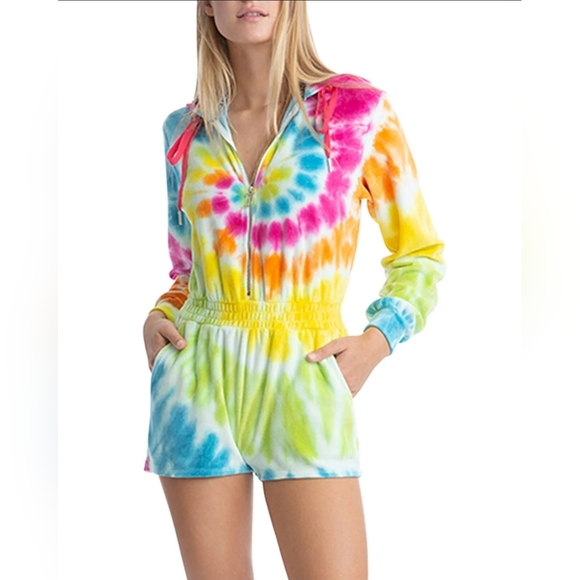 Juicy Couture Pants - Juicy Couture Hoodie Spiral Combo Tie-Dye Romper Size XS